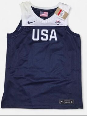 Nike Team USA navy blue basketball jersey Size L